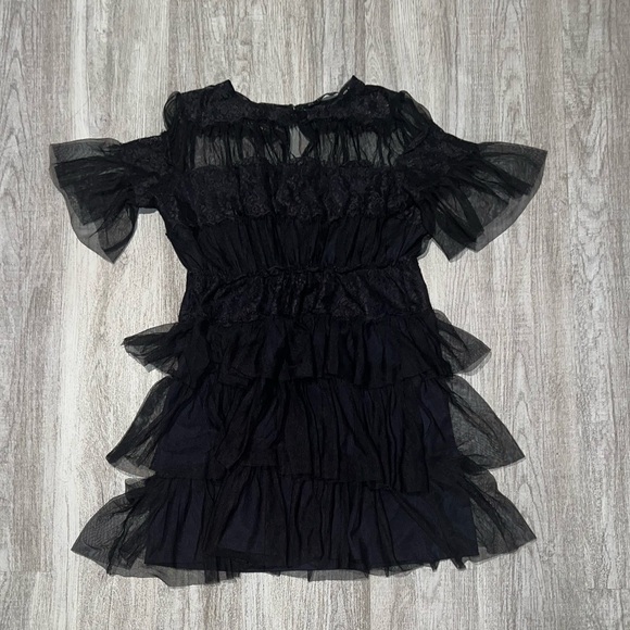 Zara black lace and tule mini dress - Picture 2 of 15